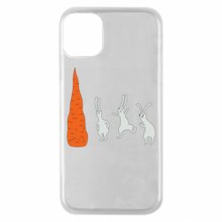 Чехол для iPhone 11 Pro Зайцы возле морковки - PrintSalon