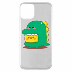 Чехол для iPhone 11 Уточка в костюме динозавра - PrintSalon