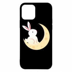 Чехол для iPhone 12 Cute rabbit on the moon - PrintSalon
