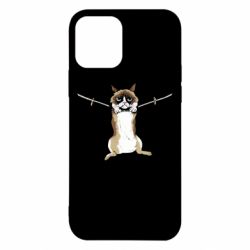 Чехол для iPhone 12 Grumpy Cat On The Rope - PrintSalon