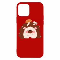 Чехол для iPhone 12 Hedgehog with mushrooms - PrintSalon