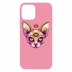 Чехол для iPhone 12 Котик сфинкс розовый - PrintSalon