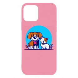 Чехол для iPhone 12 Собачка и котик - PrintSalon