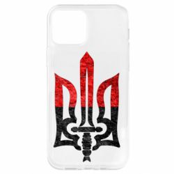 Чехол для iPhone 12 Герб Украины красно-черный - PrintSalon