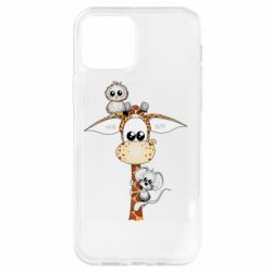 Чехол для iPhone 12 Giraffe Owl and Mouse - PrintSalon