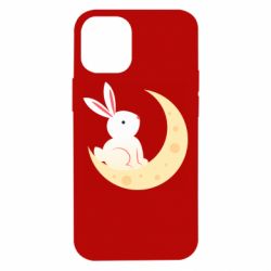 Чехол для iPhone 12 mini Cute rabbit on the moon - PrintSalon