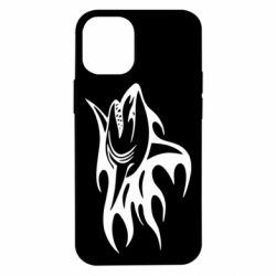 Чехол для iPhone 12 mini Flaming shark - PrintSalon