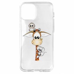 Чехол для iPhone 12 mini Giraffe Owl and Mouse - PrintSalon