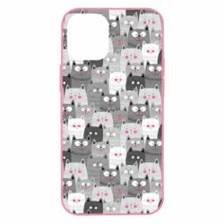 Чохол для iPhone 12 mini Gray cats pattern - PrintSalon