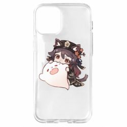 Чехол для iPhone 12 mini Hu Tao cat - PrintSalon