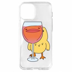 Чехол для iPhone 12 mini Качка і келих вина - PrintSalon