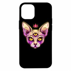 Чехол для iPhone 12 mini Котик сфинкс розовый - PrintSalon