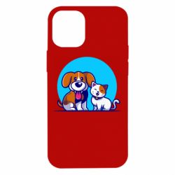 Чехол для iPhone 12 mini Собачка и котик - PrintSalon