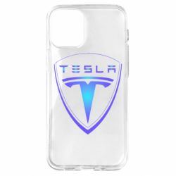 Чехол для iPhone 12 mini Tesla logo gradient - PrintSalon