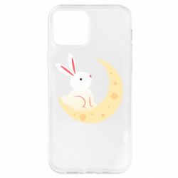 Чехол для iPhone 12 Pro Cute rabbit on the moon - PrintSalon