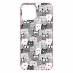 Чохол для iPhone 12 Pro Gray cats pattern - PrintSalon