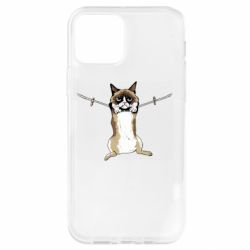 Чехол для iPhone 12 Pro Grumpy Cat On The Rope - PrintSalon