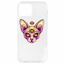 Чехол для iPhone 12 Pro Котик сфинкс розовый - PrintSalon