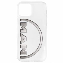 Чехол для iPhone 12 Pro Man metallic logo - PrintSalon