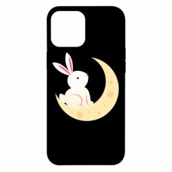 Чехол для iPhone 12 Pro Max Cute rabbit on the moon - PrintSalon