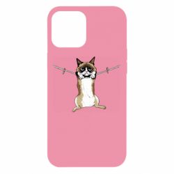 Чехол для iPhone 12 Pro Max Grumpy Cat On The Rope - PrintSalon