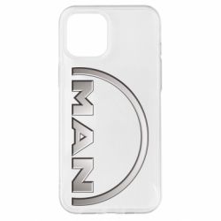 Чехол для iPhone 12 Pro Max Man metallic logo - PrintSalon