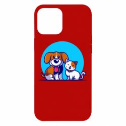 Чехол для iPhone 12 Pro Max Собачка и котик - PrintSalon
