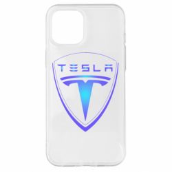 Чехол для iPhone 12 Pro Max Tesla logo gradient - PrintSalon