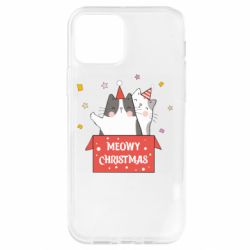 Чехол для iPhone 12 Pro Meowy Christmas ( present box ) - PrintSalon