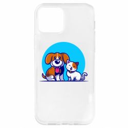 Чехол для iPhone 12 Pro Собачка и котик - PrintSalon