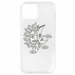 Чехол для iPhone 12 Pro Sun and Moon faces - PrintSalon
