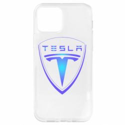 Чехол для iPhone 12 Pro Tesla logo gradient - PrintSalon
