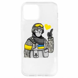 Чехол для iPhone 12 Pro Военный с сердечком - PrintSalon