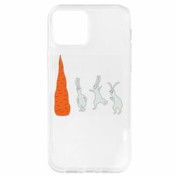 Чехол для iPhone 12 Pro Зайцы возле морковки - PrintSalon
