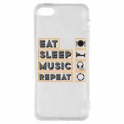 Чехол для iPhone5/5S/SE Eat sleep dj repeat. - PrintSalon