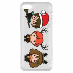 Чохол для iphone 5/5S/SE Гаррі Поттер та друзі новорічні - PrintSalon