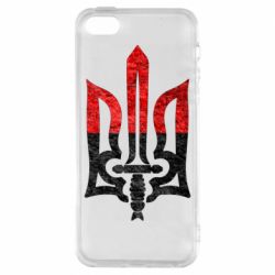 Чехол для iPhone5/5S/SE Герб Украины красно-черный - PrintSalon