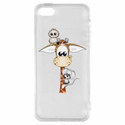 Чехол для iPhone5/5S/SE Giraffe Owl and Mouse - PrintSalon