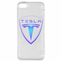 Чехол для iPhone5/5S/SE Tesla logo gradient - PrintSalon