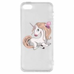 Чехол для iPhone5/5S/SE Unicorn with bow tie - PrintSalon