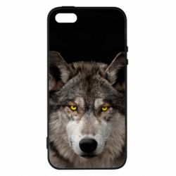 Чохол для iphone 5/5S/SE Wolf with yellow eyes - PrintSalon