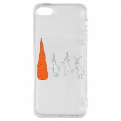Чехол для iPhone5/5S/SE Зайцы возле морковки - PrintSalon