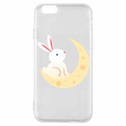Чехол для iPhone 6/6S Cute rabbit on the moon - PrintSalon