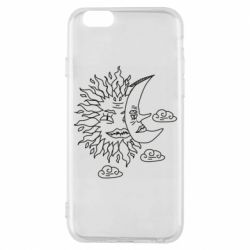 Чехол для iPhone 6/6S Sun and Moon faces - PrintSalon