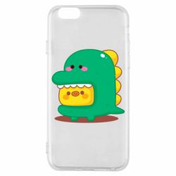 Чехол для iPhone 6/6S Уточка в костюме динозавра - PrintSalon