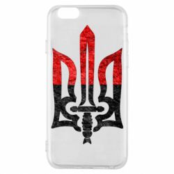 Чехол для iPhone 6/6S Герб Украины красно-черный - PrintSalon