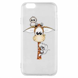 Чехол для iPhone 6/6S Giraffe Owl and Mouse - PrintSalon