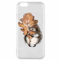 Чехол для iPhone 6/6S Осенний ежик - PrintSalon