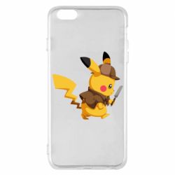 Чехол для iPhone 6 Plus/6S Plus Cute Detective Pikachu - PrintSalon