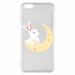 Чехол для iPhone 6 Plus/6S Plus Cute rabbit on the moon - PrintSalon